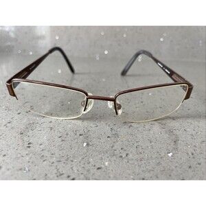 SUPERFLEX 286 C.1 Rectangle Half Rim Eyeglasses Frames ONLY 49-18-140 Brown BRN